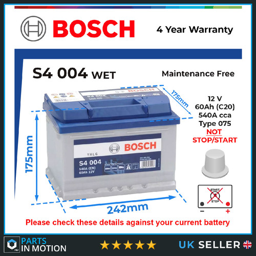 Car battery s4004 - bosch, 075