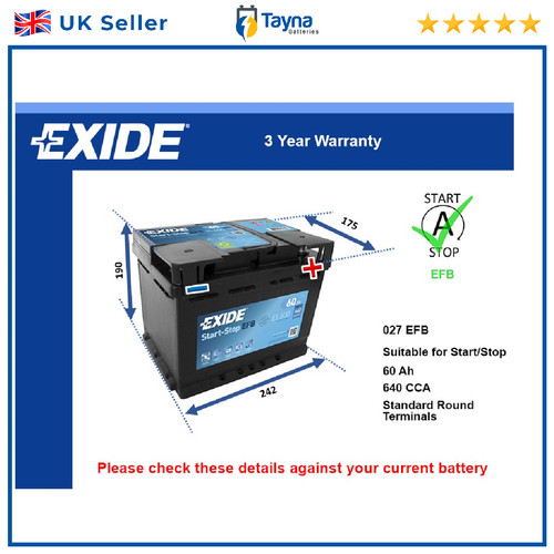Efb car battery - efb, exide