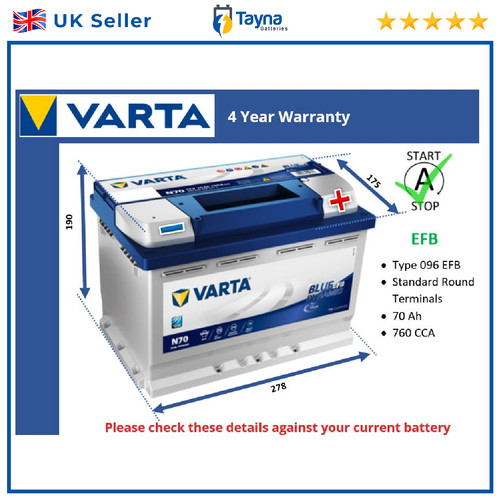 Efb car battery n70 varta - car,