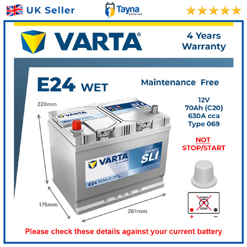Car battery e24 - 069, 630a