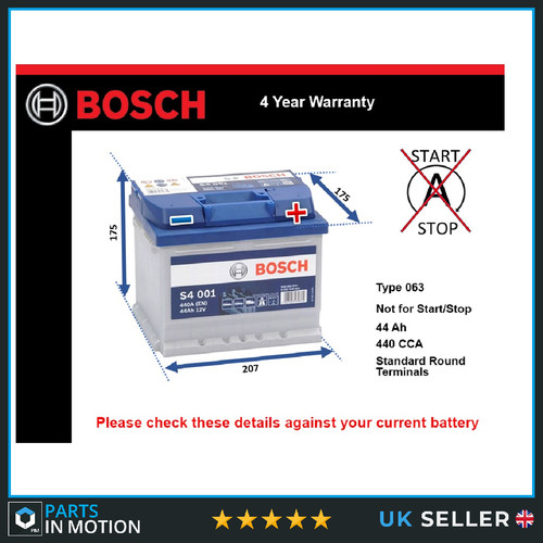 Car battery s4001 bosch 063 - battery,