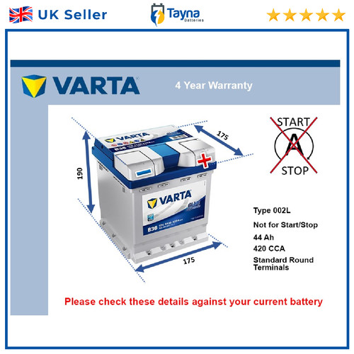 Car battery b36 varta 002l - b36,