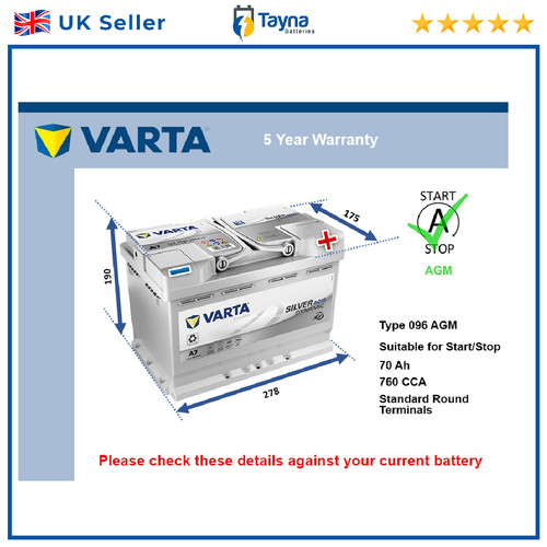 Agm car battery - battery, varta