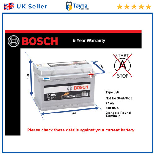 Car battery s5008 bosch 096 - s5008,