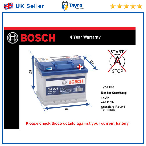 Car battery s4001 bosch - battery,