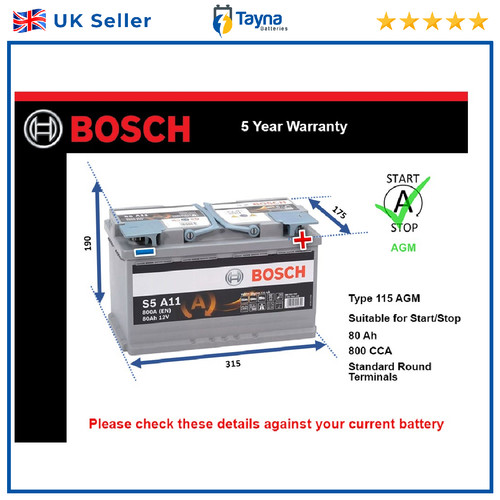 Agm car battery s5a11 bosch - car,