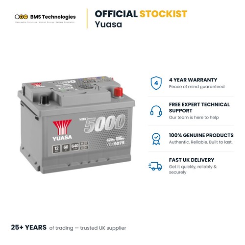12v car battery type 075 - 12v,