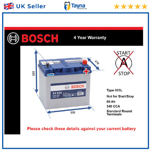 Car battery s4024 bosch 005l - s4024,