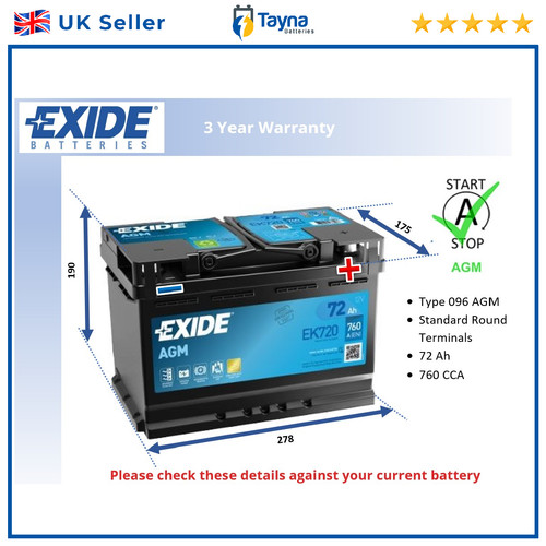 Car battery ek720 exide - car,