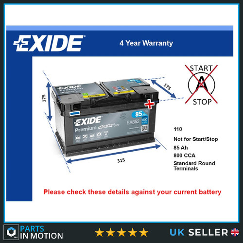 Car battery ea852 - battery, 110