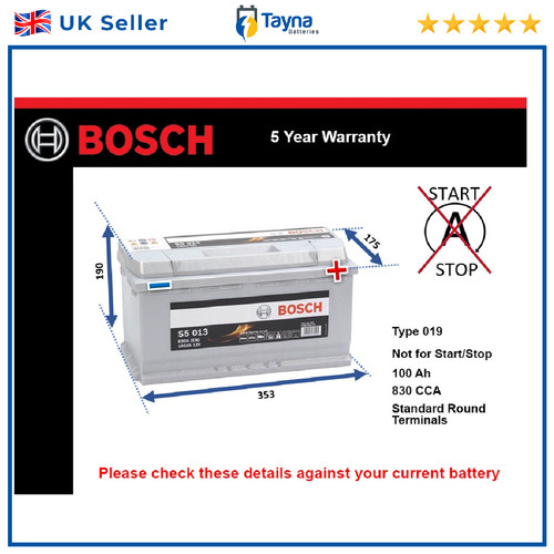 Car battery s5013 bosch - battery,