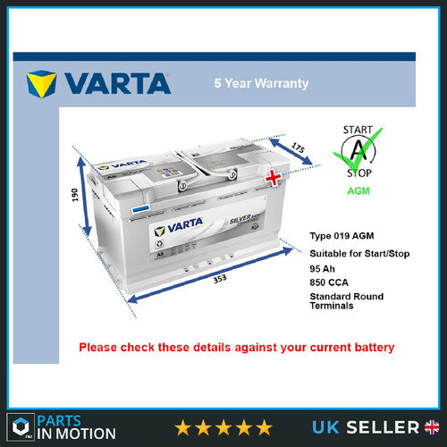 Agm car battery varta 019 - car,
