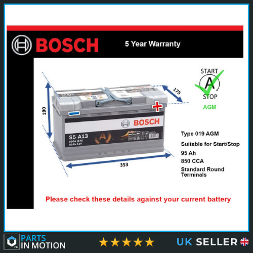 Agm car battery - agm, bosch
